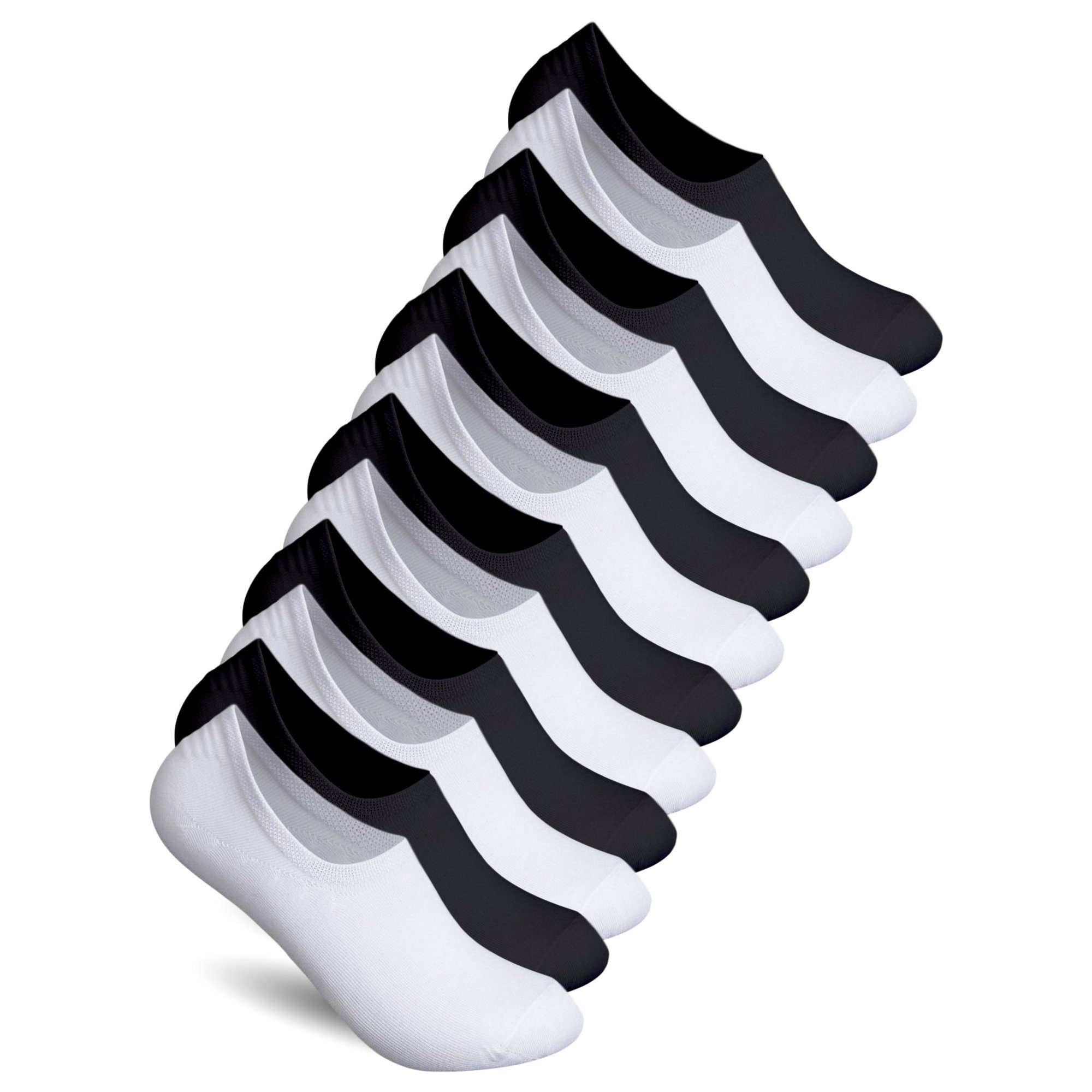 TEXEMP Füßlinge 6 - 18 Paar Invisible Sneaker Socken Damen & Herren Gekämmte Baumwolle (Packung, 12-Paar) Unsichtbar & Rutschfest in den Schuhen