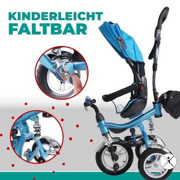 miweba Dreirad-Kinderwagen 7in1 Kinderschieber KSF10 inkl. Sonnendach & abnehmbare Schiebestange, (1-tlg), Kinderwagen Schieber - inkl. Sonnendach & Klingel