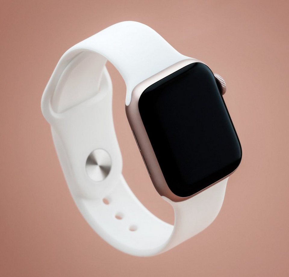 PRECORN Smartwatch-Armband Silikon Ersatzarmband in weiss für Apple Watch 8/ 7/6/5/4/3/2/1/SE, Dieses Silikon Armband von PRECORN ist kompatibel mit Apple  Watch 38mm 40mm 41mm