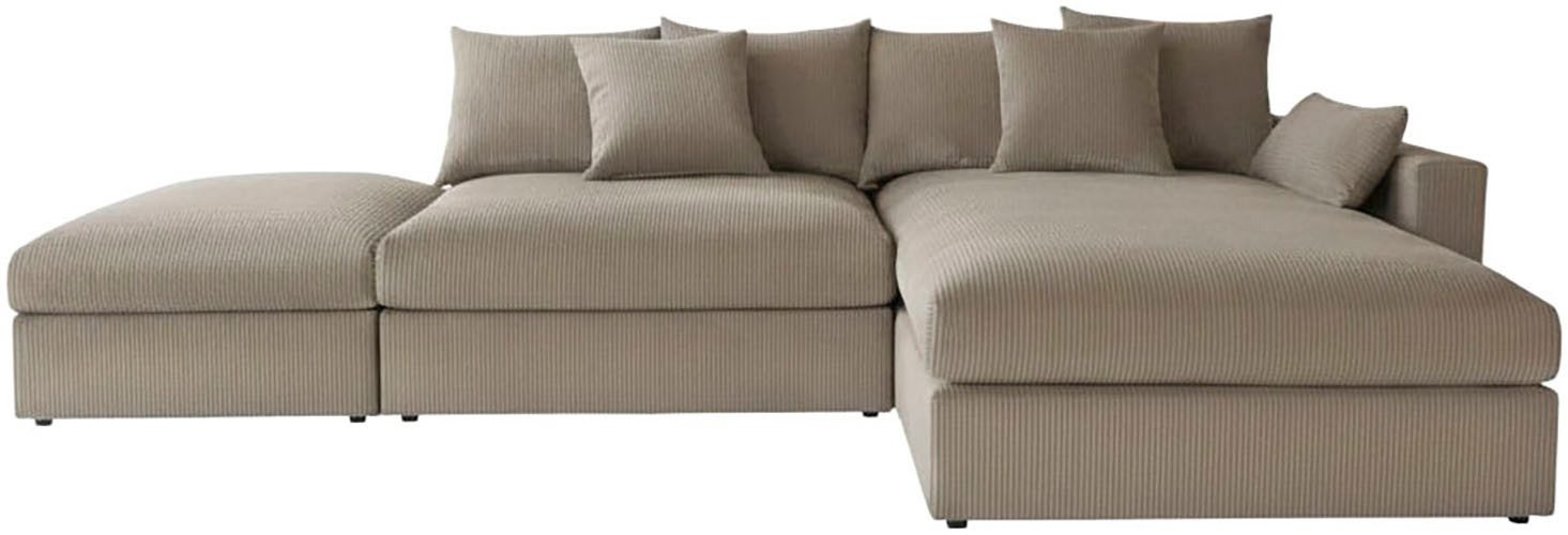 OTTO home Ecksofa Cosy Lounge L-Form, Breite 333 cm, Mega-Sofa mit Cordstoff bezogen, mit Federkern & 4 Zierkissen