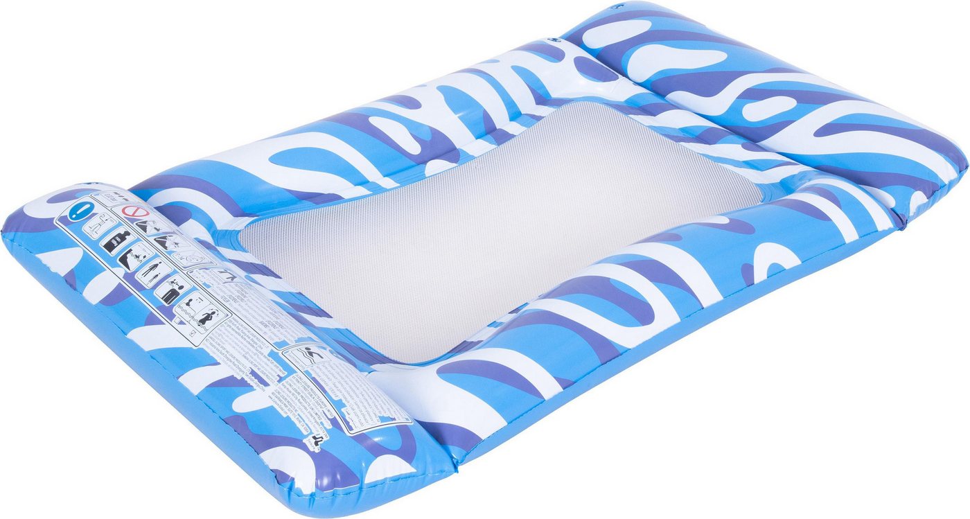 SunClub Badeinsel Poolmatratze Luftmatratze fürs Wasser mit Netzgewebe, (Packung, 1-St), 117x76x15 cm mit 3 Luftkammern