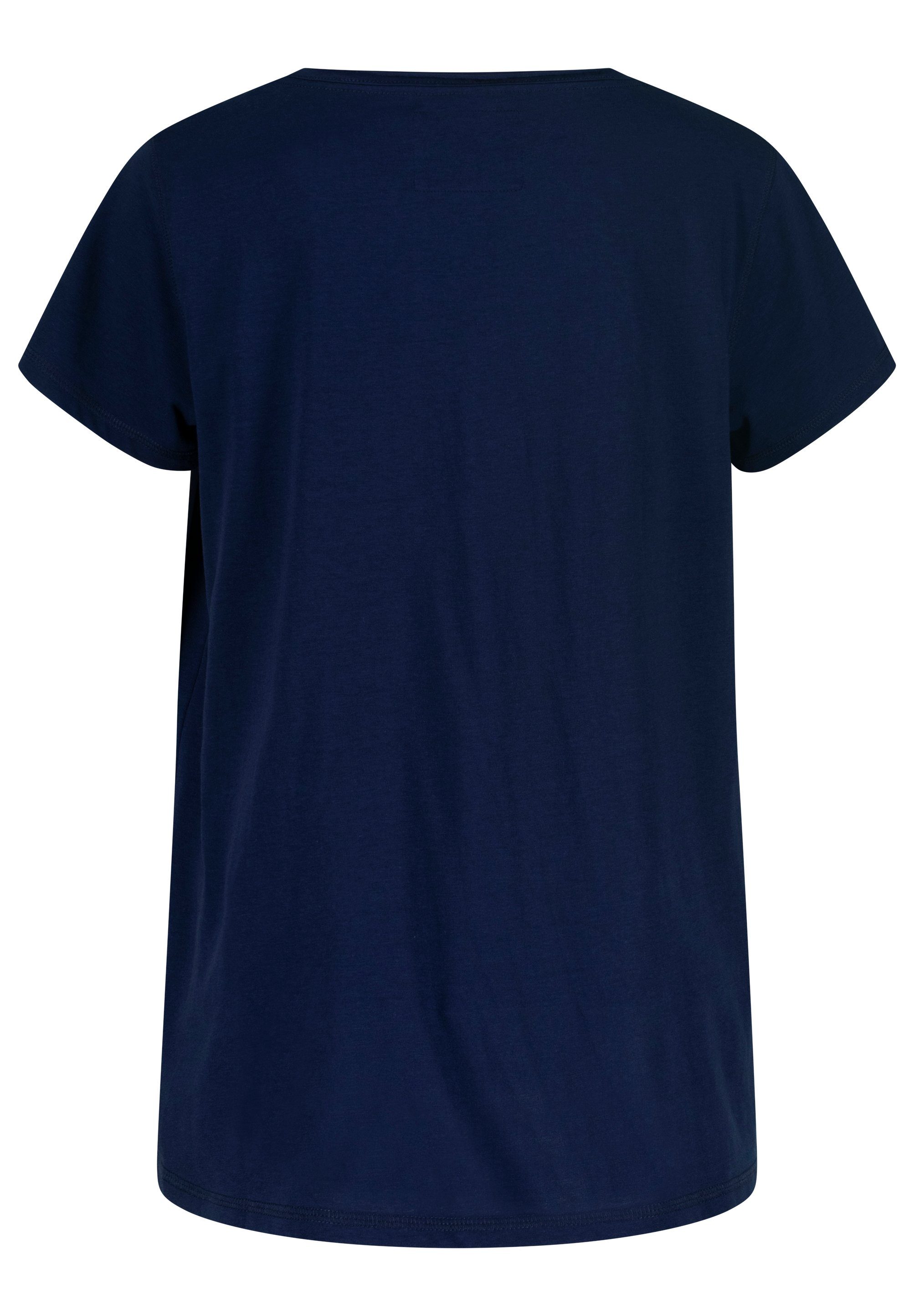 October T-Shirt mit dekorativen Knöpfen dunkelblau
