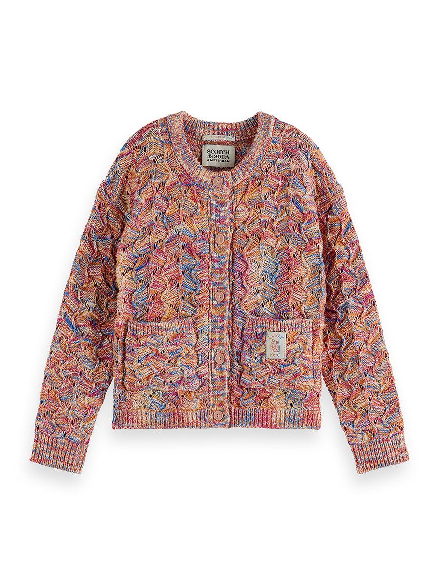 Strickjacke Mädchen Strickjacke bunt – Baumwolle Cardigan mit Muster