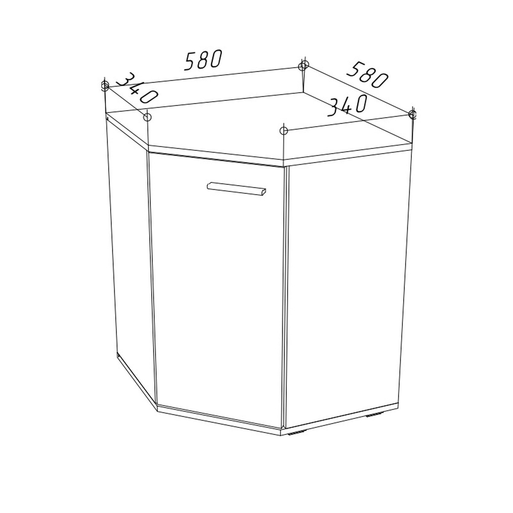 Raumhirsch Furniture Kommode Sideboard, Schrank, Wohnschrank, Anrichte (Maße: 137,8 x 73,5 x 34 cm (3 tiefe Fächer, Eckschrank), stabile Konstruktion, vielseitig einsetzbar, einfache Montage
