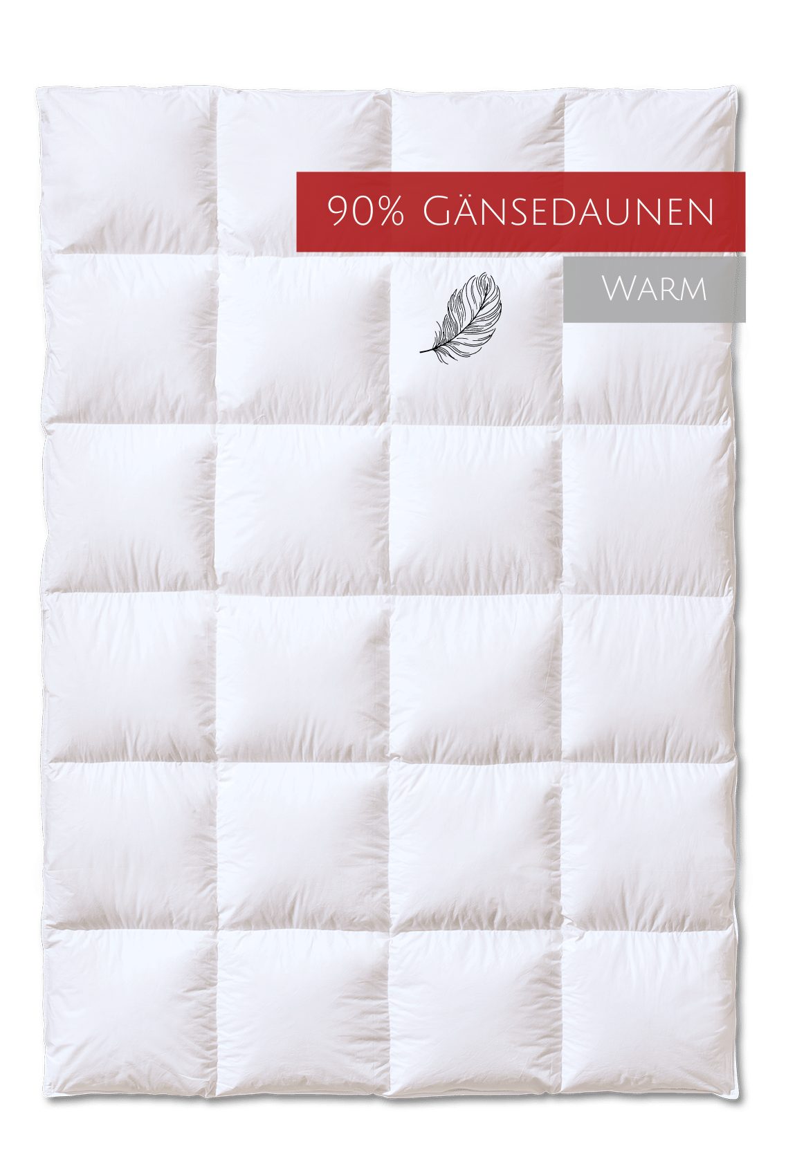 Gänsedaunenbettdecke, Sleepwell Comfort warm, Kauffmann, Füllung: 90% Gänsedaunen, 10% Gänsefedern, Bezug: 100% Baumwolle, allergikerfreundlich