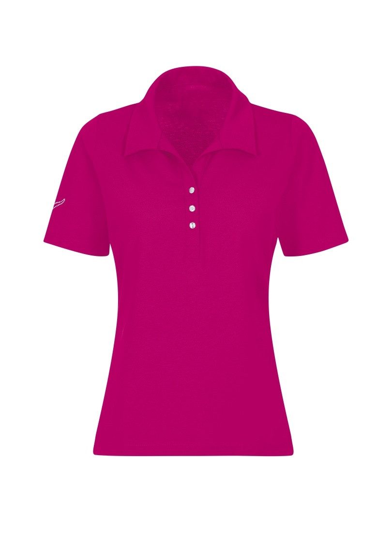 Poloshirt TRIGEMA Poloshirt aus Baumwolle mit Kristallsteinen