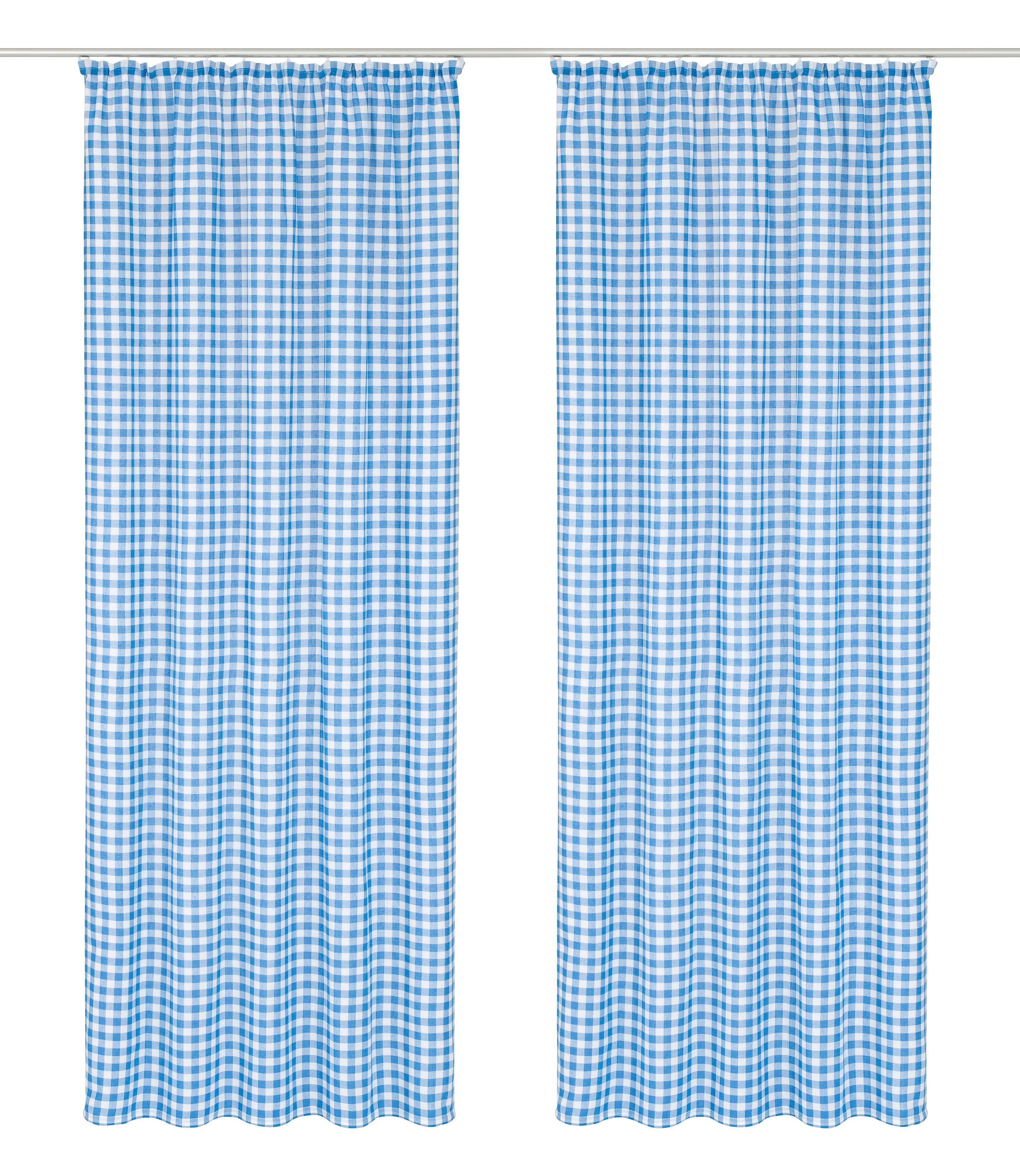 Vorhang Finja, Wirth, Kräuselband blickdicht (2 St), blau