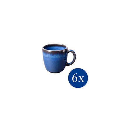 like. by Villeroy & Boch Tasse Lave bleu Kaffeetasse, 190 ml, 6 Stück, blau, Steingut