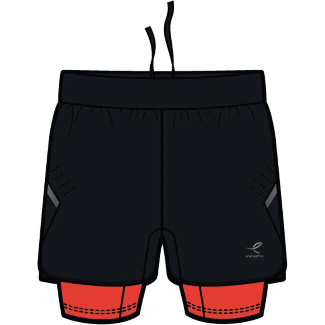 He.-Shorts M III Laufshorts BLACK/RED Energetics Striko