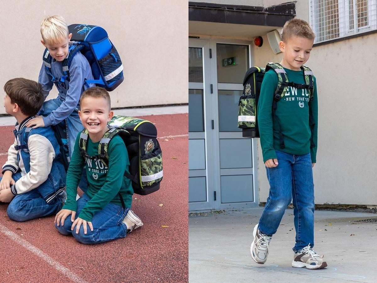 Belmil Schulranzen "Classy" 2026 Set 1. Klasse neue Designs, Dinosaurier, 4tlg.,1. Klasse, Grundschule, Einschulung, Jungen