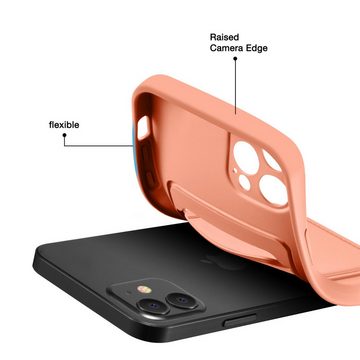 CoolGadget Handyhülle Rosa als 2in1 Schutz Cover Set für das Apple iPhone 12 Pro 6,1 Zoll, 2x Glas Display Schutz Folie + 1x TPU Case Hülle für iPhone 12 Pro