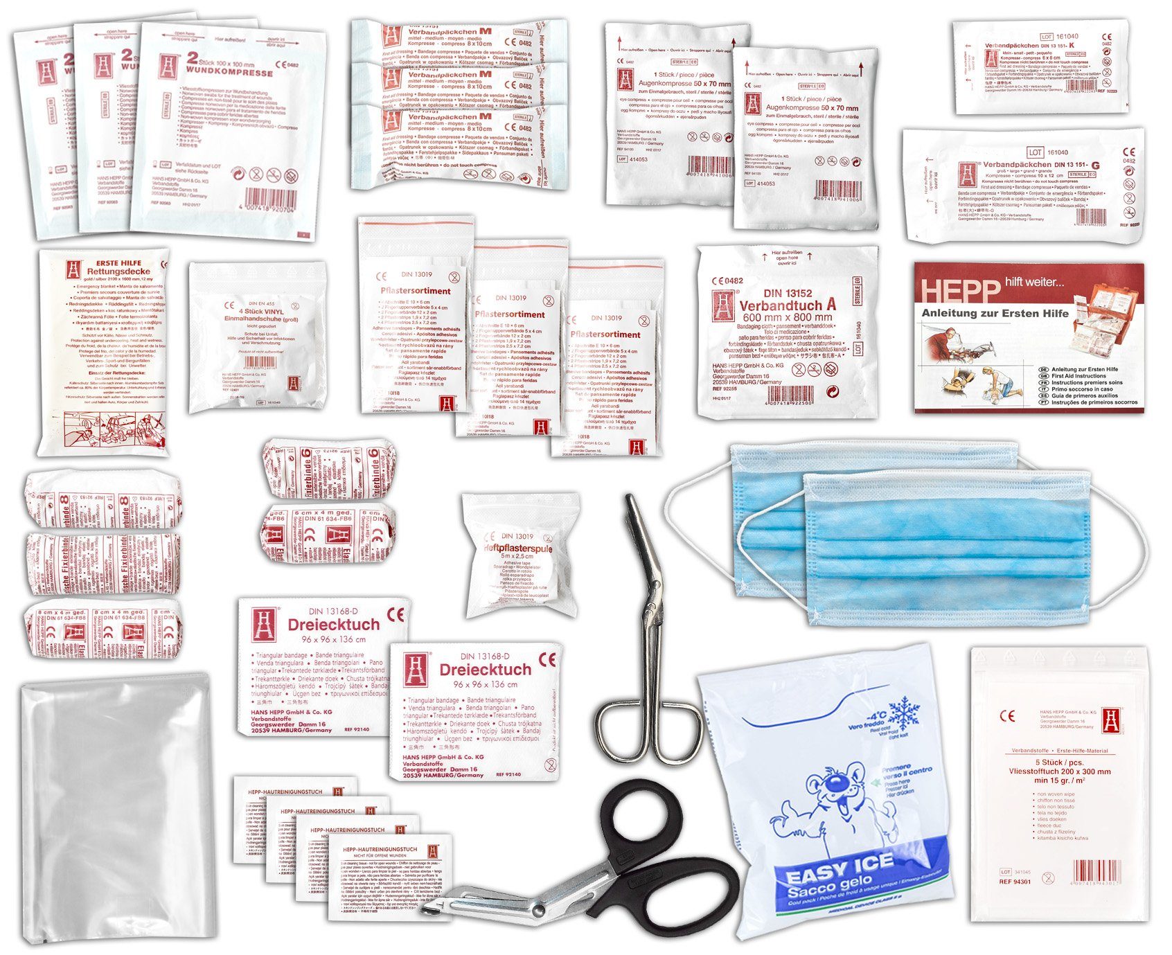 WM-Teamsport Erste-Hilfe-Koffer Verbandskasten NEUE DIN 13157 für BETRIEBE +DIN 13164 KFZ +Verbandbuch, (Haltbarkeit der Sterilteile ca. 5 Jahre), Schneller Versand incl. Rechnung mit ausgew. MWSt.