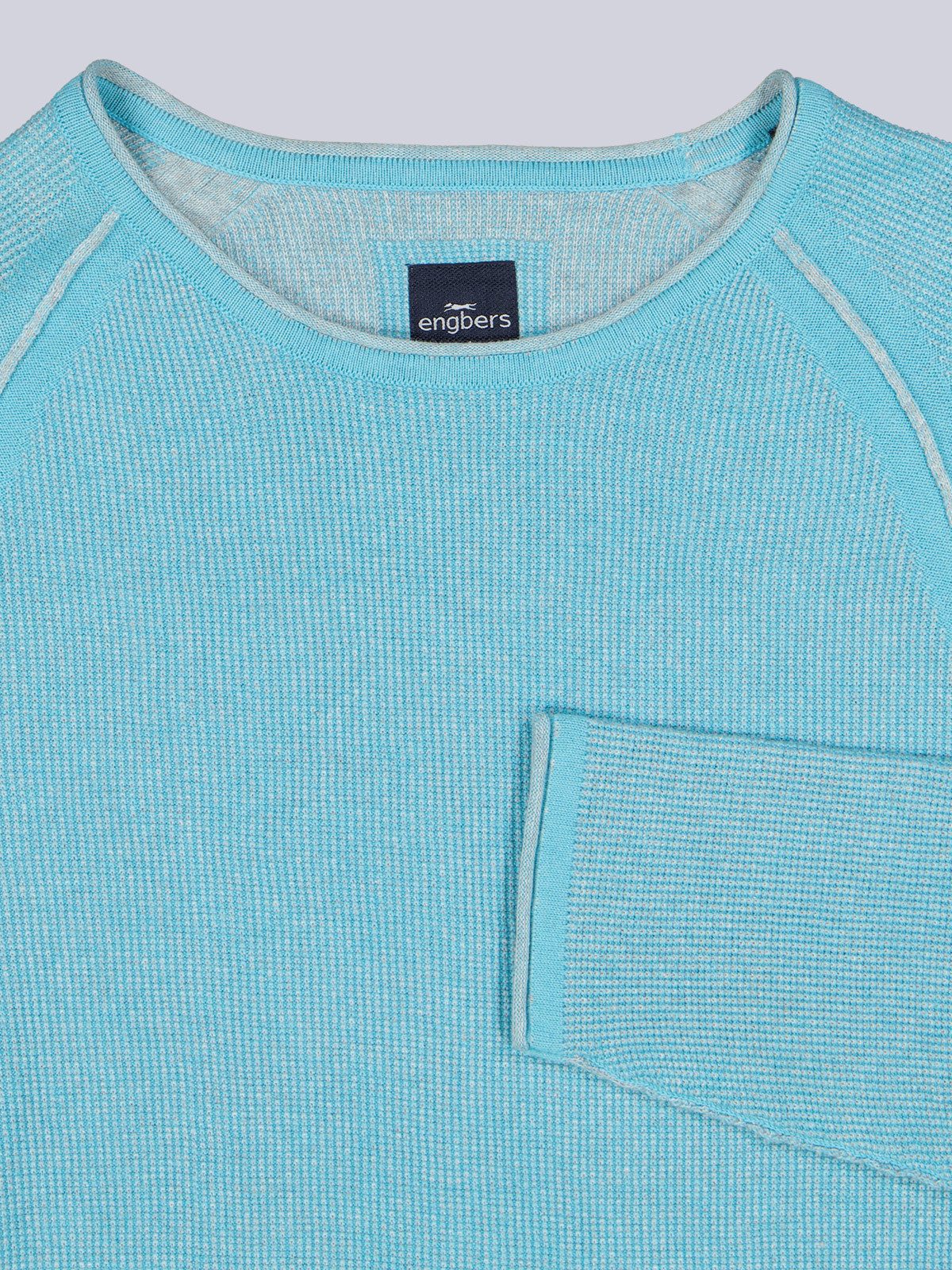 Engbers Rundhalspullover Herren Pullover uni, Mittelblau