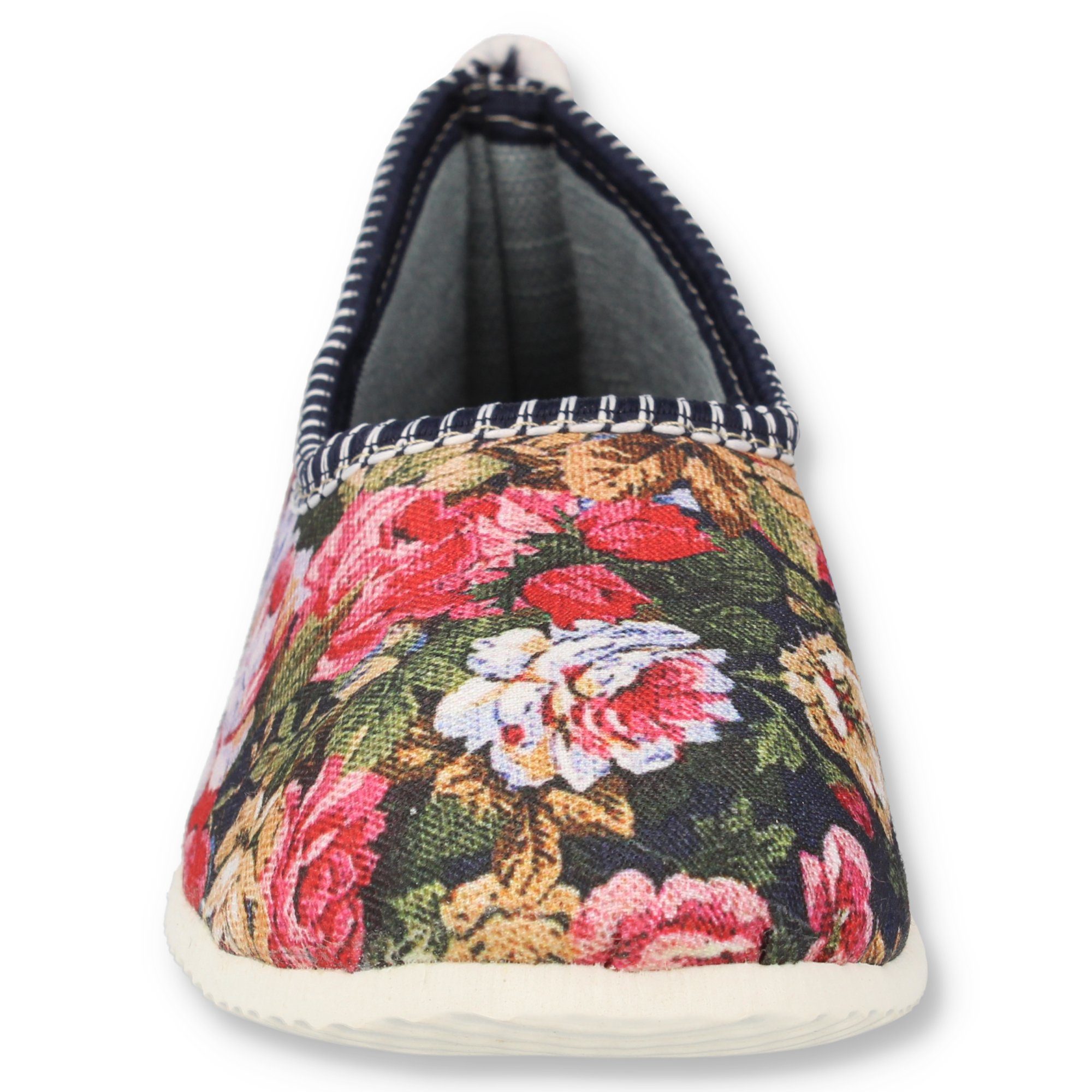 filsko Amersfoort geblümter Hausschuh Damen Ballerina Blumenmuster