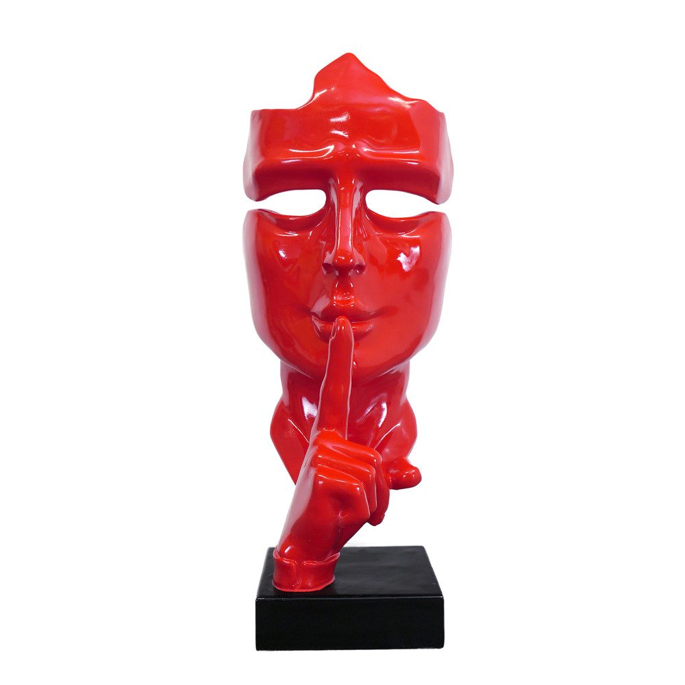 AFG Dekofigur Maske kreative Skulptur Kunstharz rot/schwarz Gartenfigur (1 St)