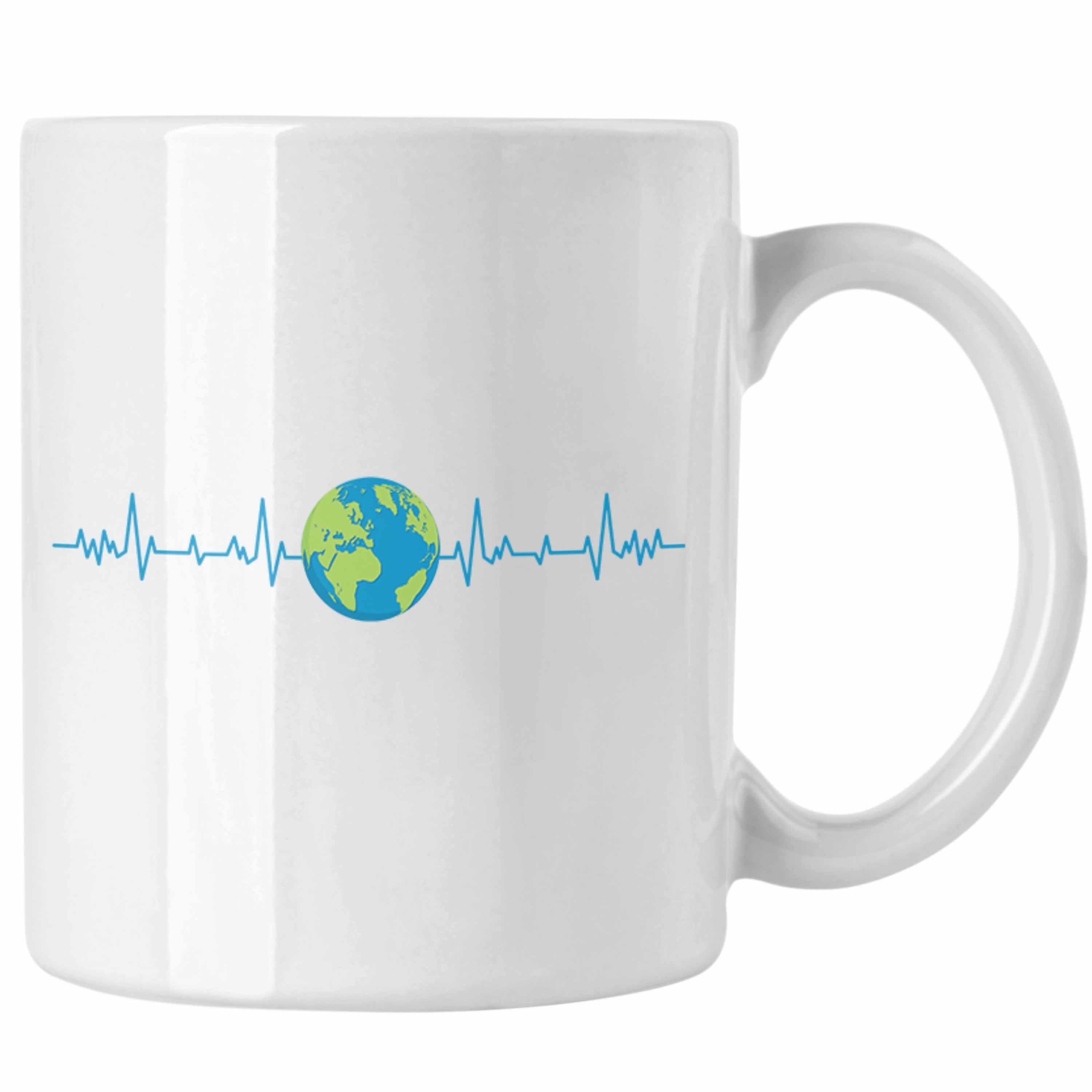 Welt Generation Aktivisten Umwelt Herzschlag Weiss Geschenk Trendation Retten Tasse Tasse