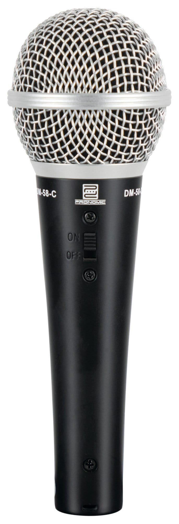 Pronomic Mikrofon DM-58-C Vocal dynamische Mikrofone mit Nieren-Charakteristik (3er Set im Koffer, 10-tlg), Ein-/Aus-Schalter - inkl. Mikrofonklemmen