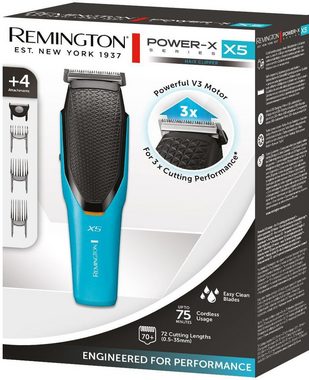 Remington Haarschneider Power-X Series HC5000, Längeneinstellrad, Haar-und Bartkamm, abnehm- und abwaschbare Klingen