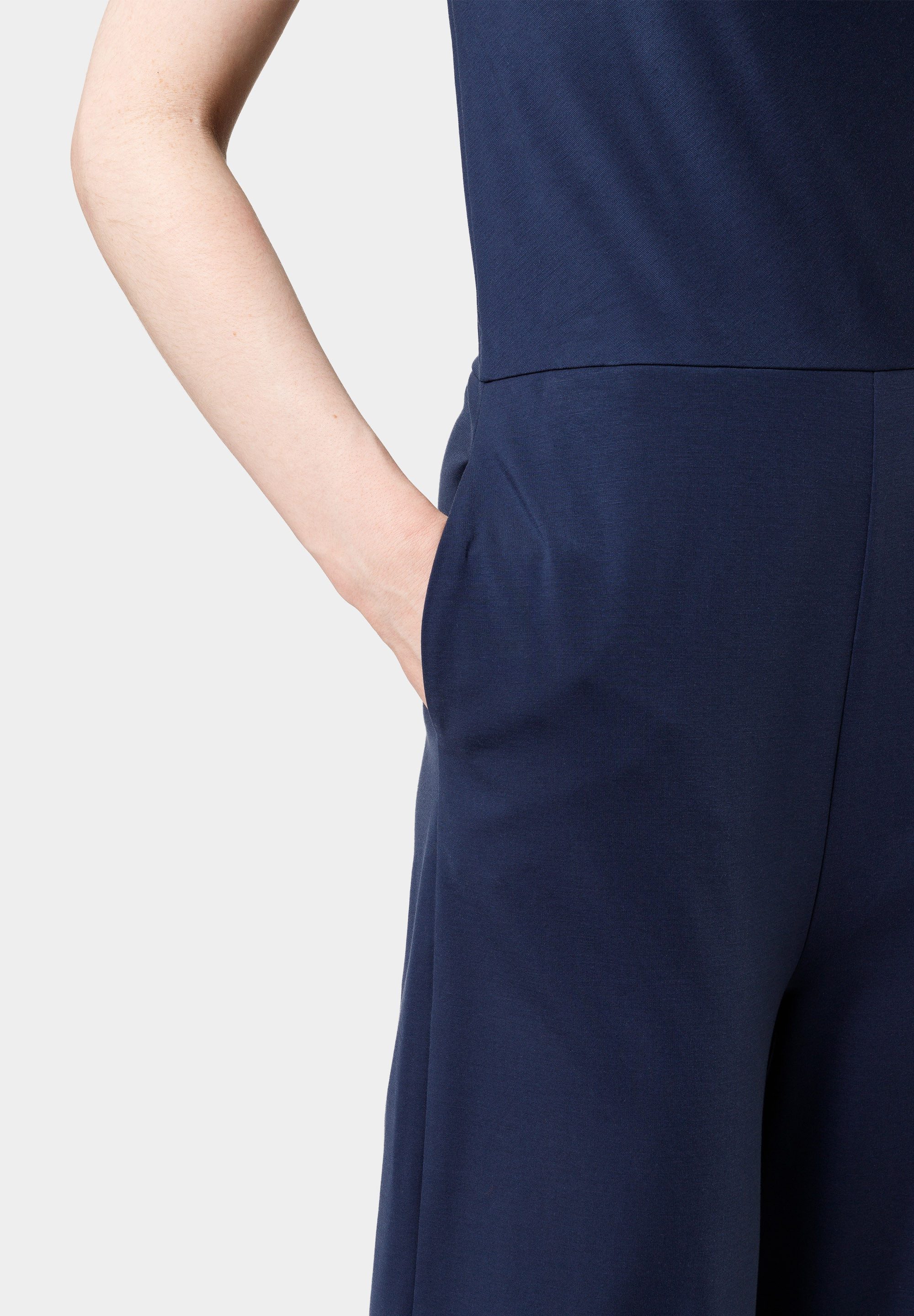 Les Lunes Jumpsuit PENNY Overall Jersey Wide Leg Neckholder PENNY Overall, Wasserfall Ausschnitt, Jersey, weites Bein