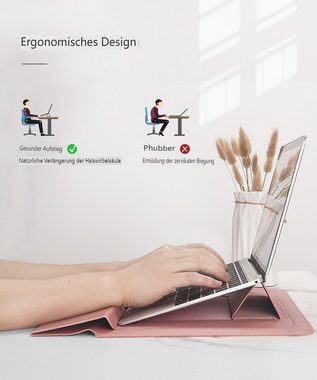 Insma Laptoptasche (13 Zoll Faltbare Magnetische Laptop Schutzhülle mit Standfunktion), Kunstleder mit Zubehörtasche Wasserdicht