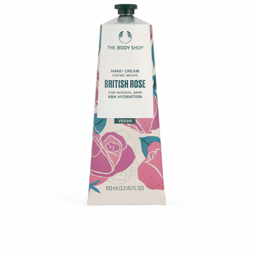 The Body Shop Nagelpflegecreme Feuchtigkeitsspendende Handcreme British Rose (Handcreme) - Inhalt: