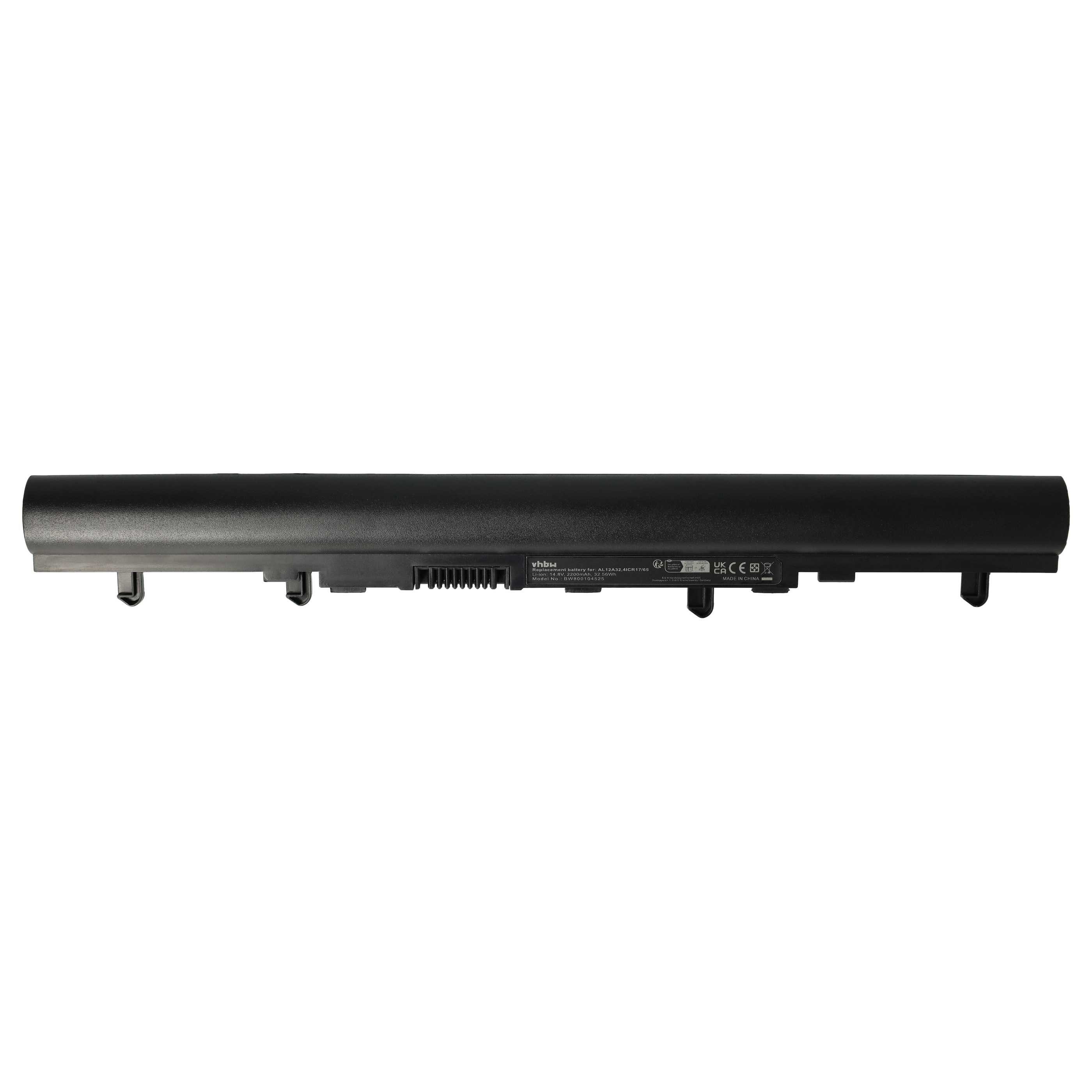 vhbw Akku passend für Acer Aspire E1-572, V5-431G, V5-431, S3-471, V5, Laptop-Akku Akku Li-Ion 2200 mAh (14,4 V, 1 St), Leistungsfähiger Austausch-Akku für Notebook, Wiederaufladbar, Jede