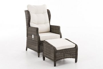 CLP Gartensessel »Verstellbarer Sessel Breno inkl. Fußhocker«, aus Polyrattan geflochten