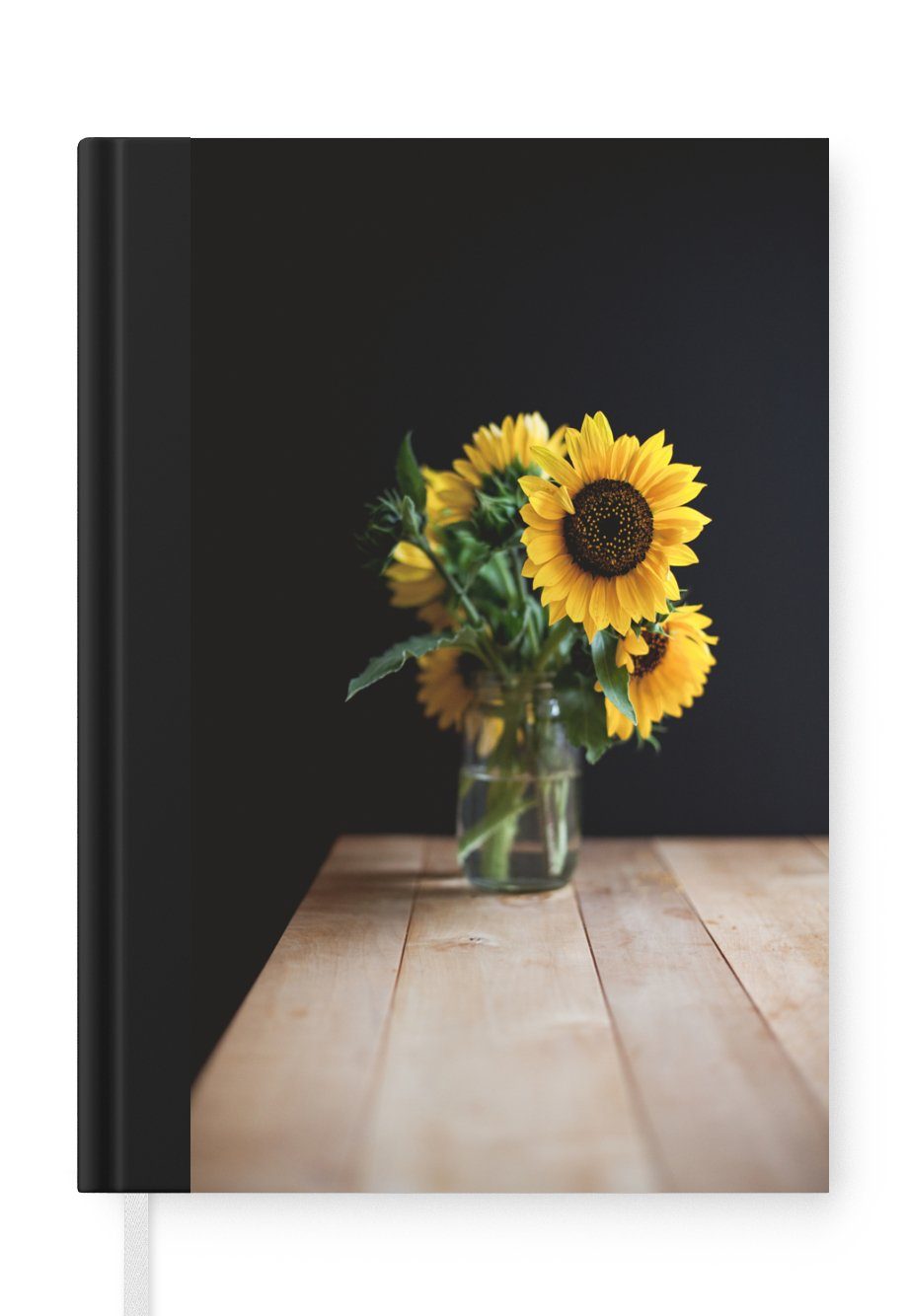 MuchoWow Notizbuch Blumen - Sonnenblumen - Strauß, Journal, Merkzettel, Tagebuch, Notizheft, A5, 98 Seiten, Haushaltsbuch