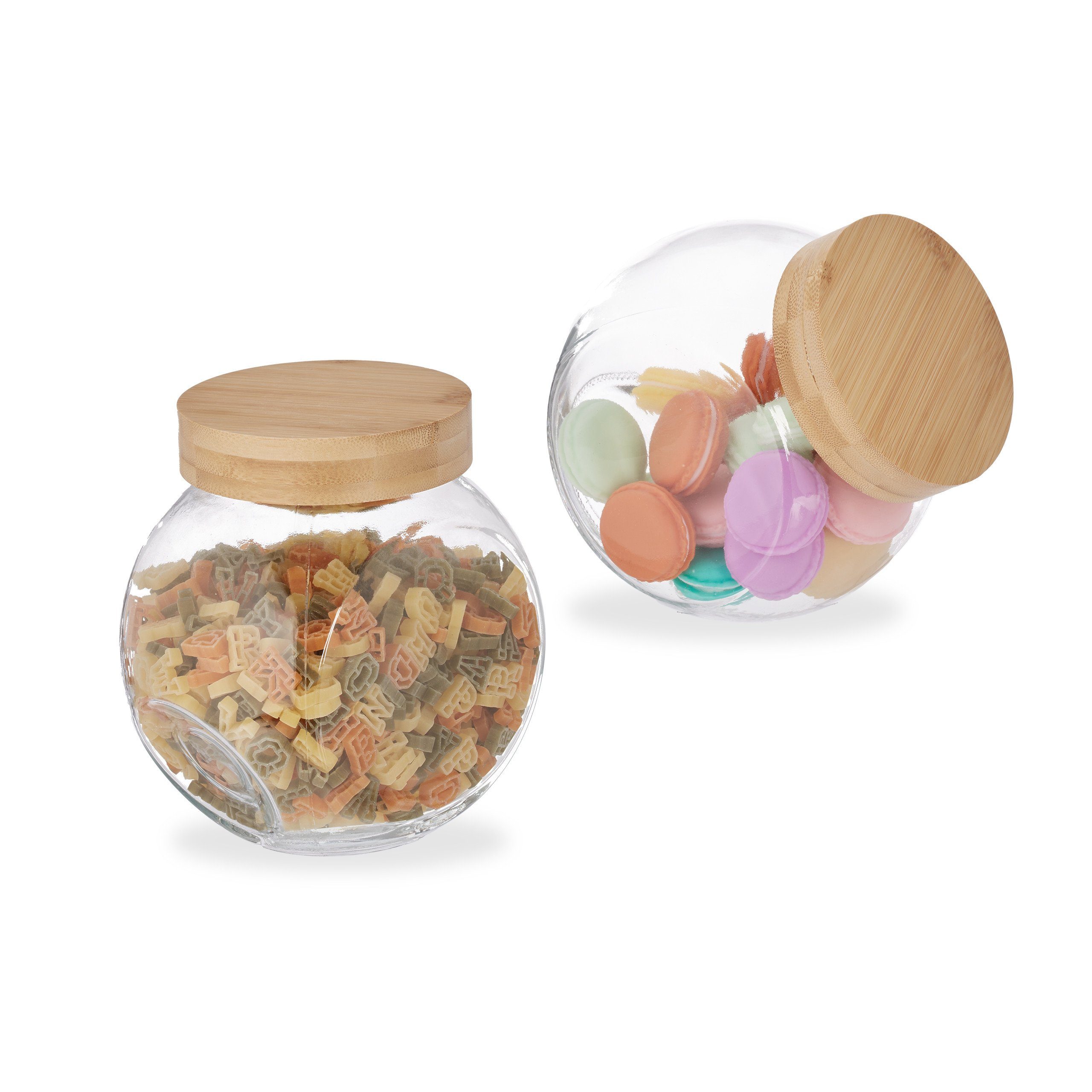 relaxdays Vorratsglas Bonbonglas 2er Set, Glas, (2-tlg)