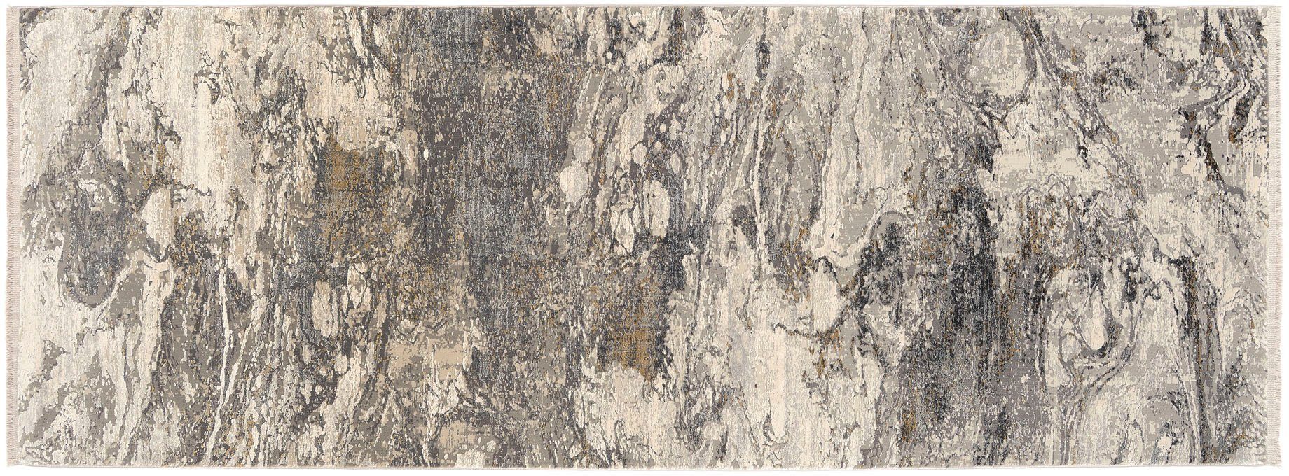 OCI DIE TEPPICHMARKE Läufer BESTSELLER YOU, rechteckig, Höhe: 8 mm, Glanz Viskose, mit Fransen, Hoch Tief Struktur, Vintage, Wohnzimmer