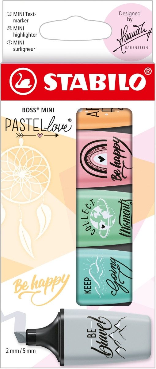 STABILO Marker Textmarker Boss Mini Pastellove Edition 2.0 sortiert Etui VE=5 Stiften