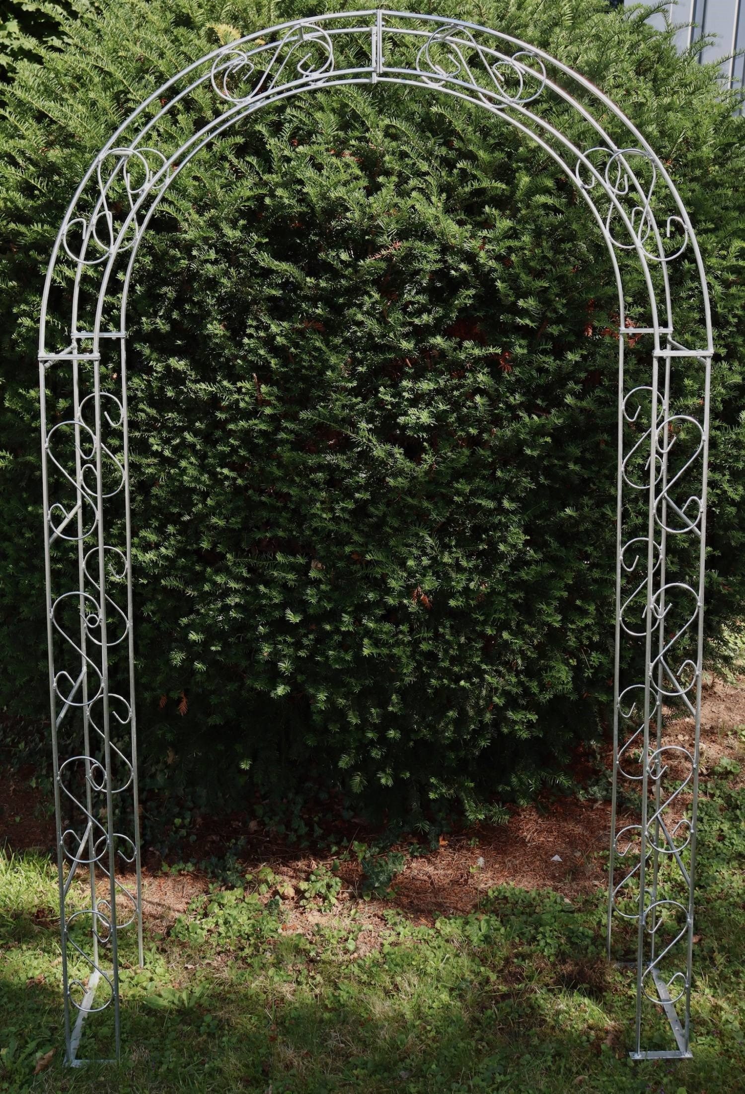 Hirsch Terracotta Rosenbogen Breite 140 cm RUND FEUERVERZINKT Massiv, 10 mm Vollmaterial FEUERVERZINKT, BxHxT 140x245x40 cm, Massiv Doppeltverschraubt