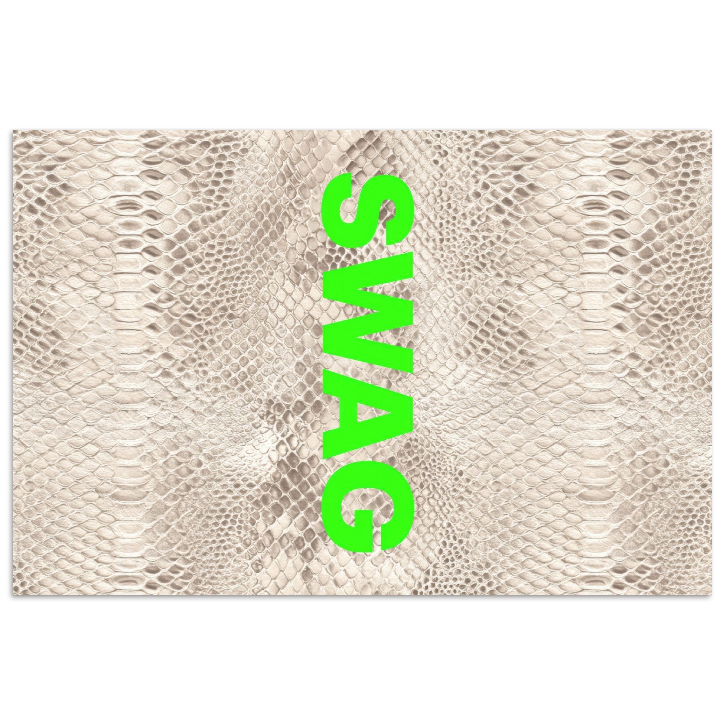 MuchoWow Poster Schlangendruck - SWAG - Neon - Grün, (1 St), Poster ohne Rahmen, Wandbild, Wandposter, 30x20 cm
