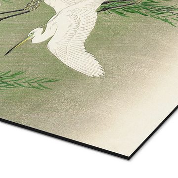 Posterlounge Alu-Dibond-Druck Ohara Koson, Weiße Reiher, Wohnzimmer Japandi Malerei