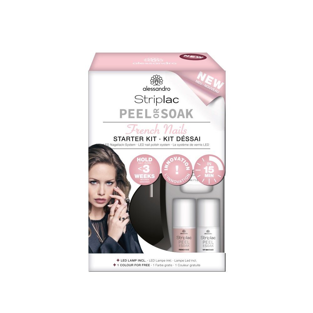 alessandro international UV-Nagellack-Set Alessandro Striplac Peel or Soak  French Nails Starter Set, 10-tlg., UV-Nagellack-Set, Professionelle  Maniküre für zu Hause