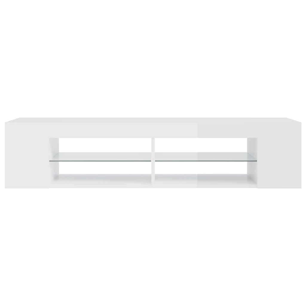 (1-St) vidaXL Hochglanz-Weiß TV-Schrank LED-Leuchten 135x39x30 mit cm TV-Schrank