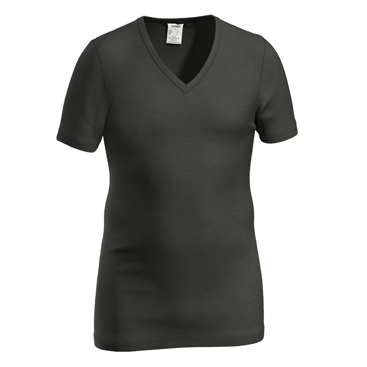 HERMKO Unterziehshirt 40488 Merinowolle/Tencel kurzarm Shirt mit V-Ausschni günstig online kaufen