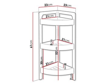 MIRJAN24 Regal Loaria, Bambusholz, 23x23x61 cm, 3 Regale