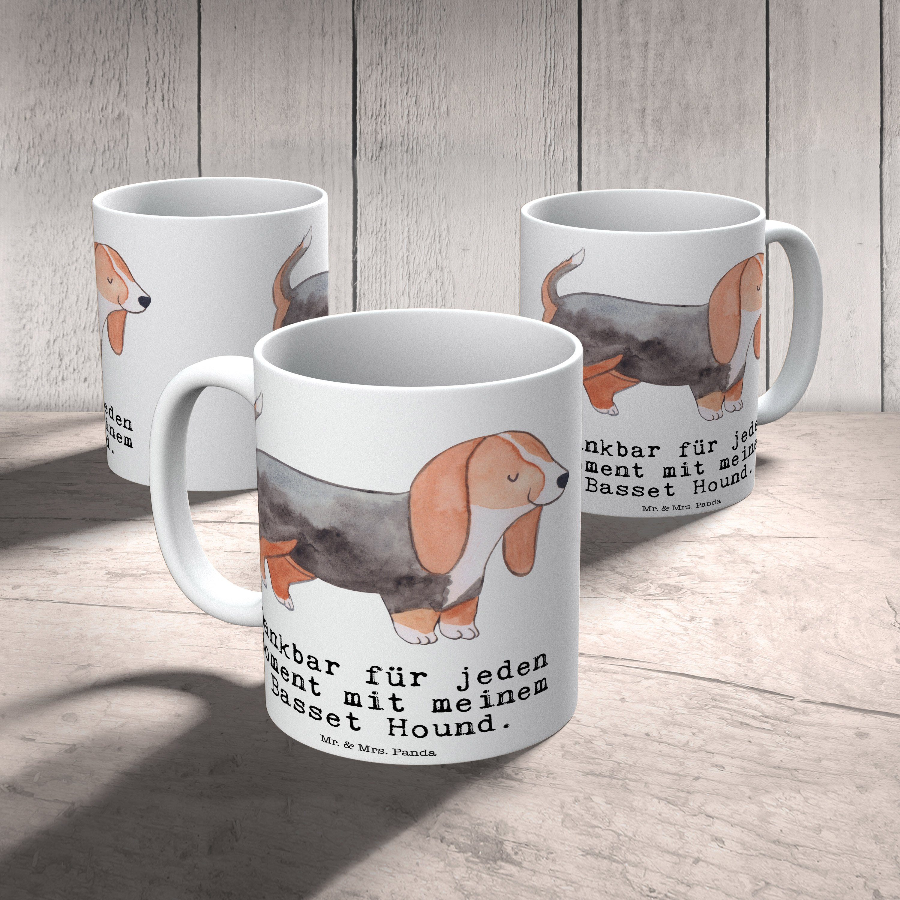 Mr. & Mrs. Panda Kaff, Weiß - Hound Moment Tasse Tierfreund, - Tasse Geschenk, Motive, Basset Keramik