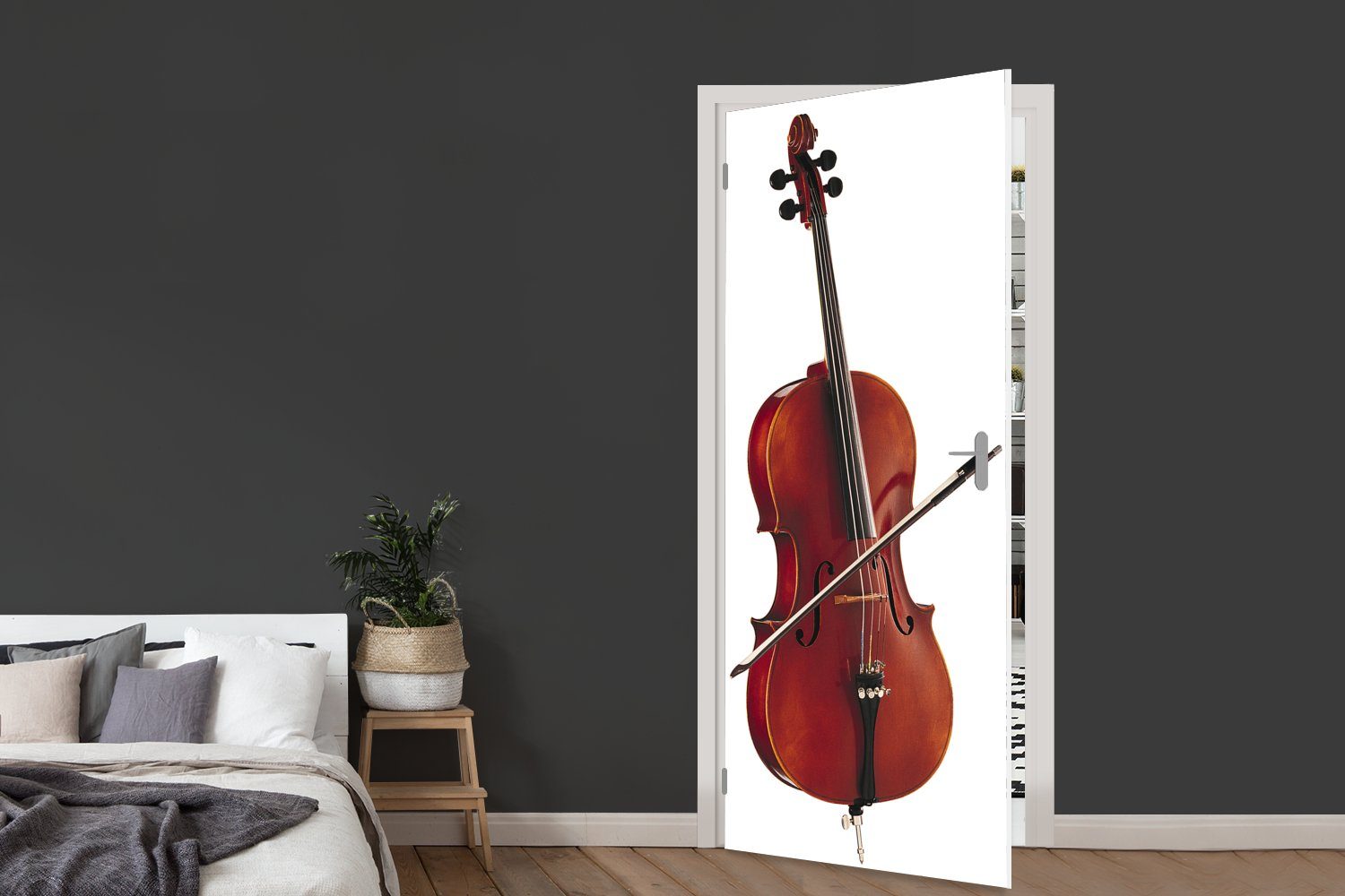 Matt, 75x205 Porträtfoto für Cellos, MuchoWow Türaufkleber, St), Fototapete Türtapete (1 eines bedruckt, Tür, cm