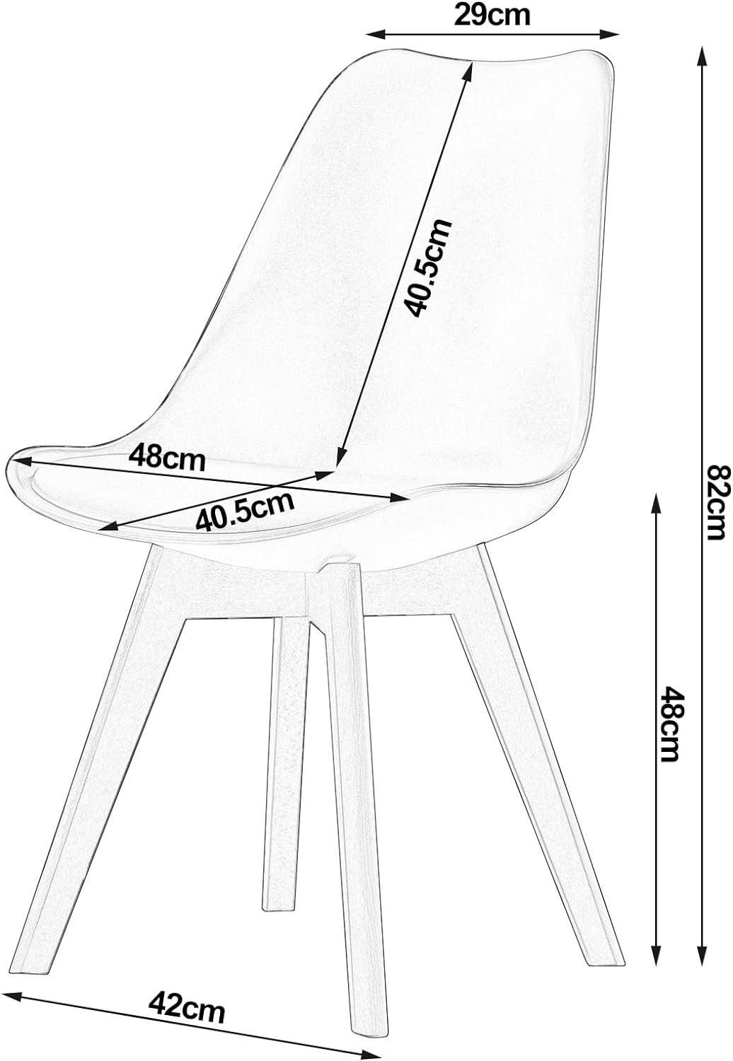 Woltu Esszimmerstuhl (Set, 2 St), Polsterstuhl Sitzfläche aus Kunstleder Holzbeine