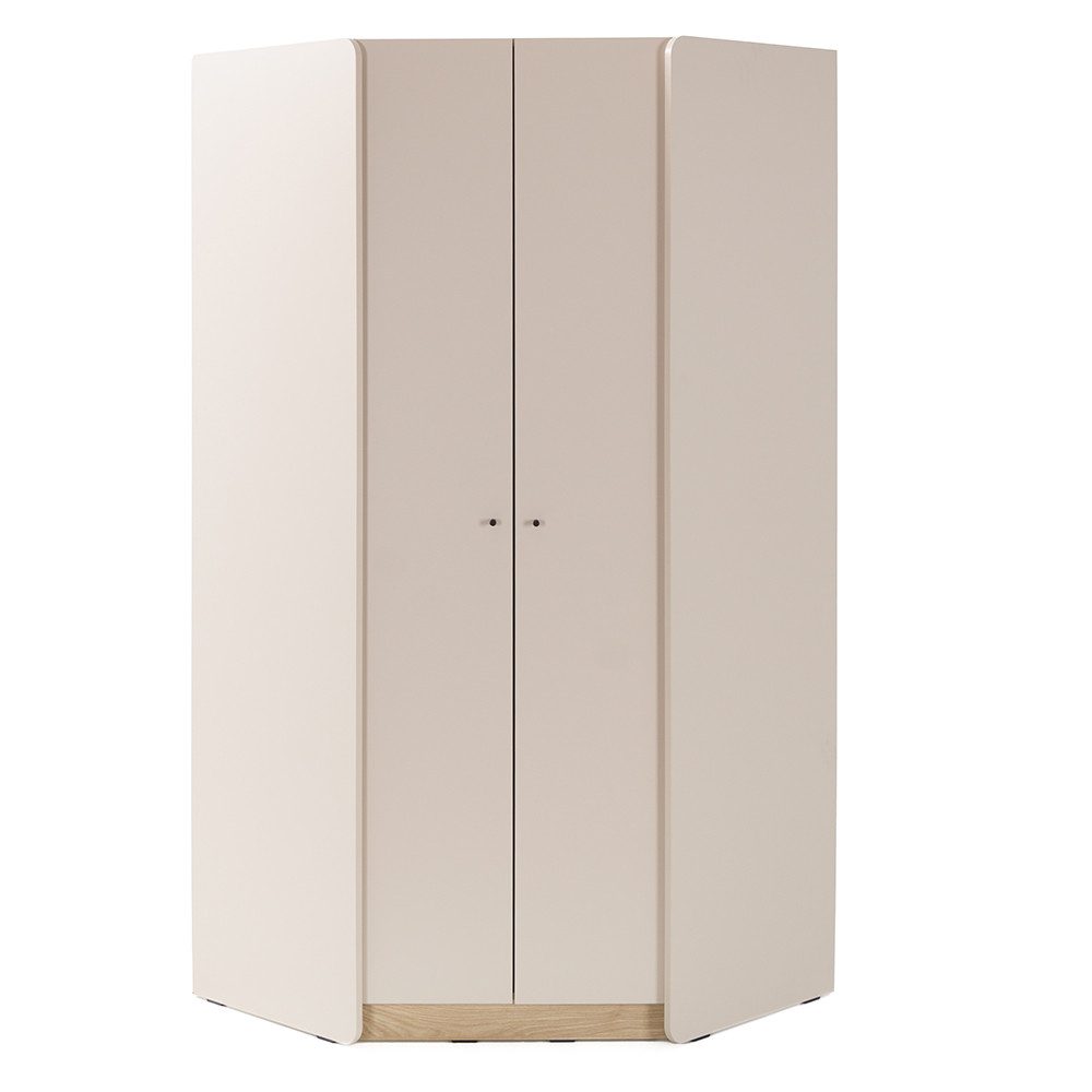 Lomadox Kleiderschrank ALAMO-133 sandbeige mit Eiche Nb., 2-türig, 2 Kleiderstangen
