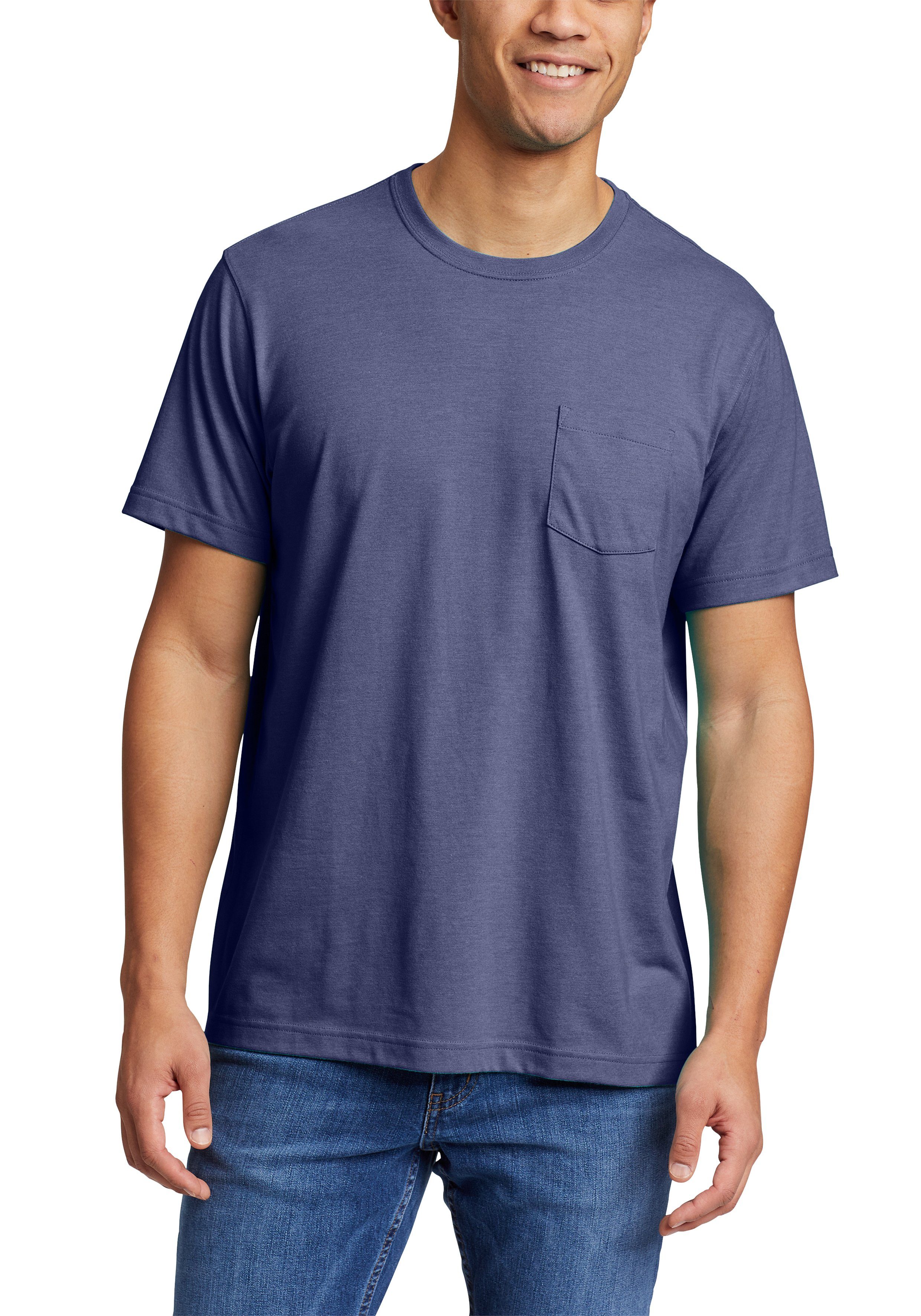 Eddie Bauer T-Shirt Legend Wash Pro - Kurzarm mit Tasche Dämmerungsblau