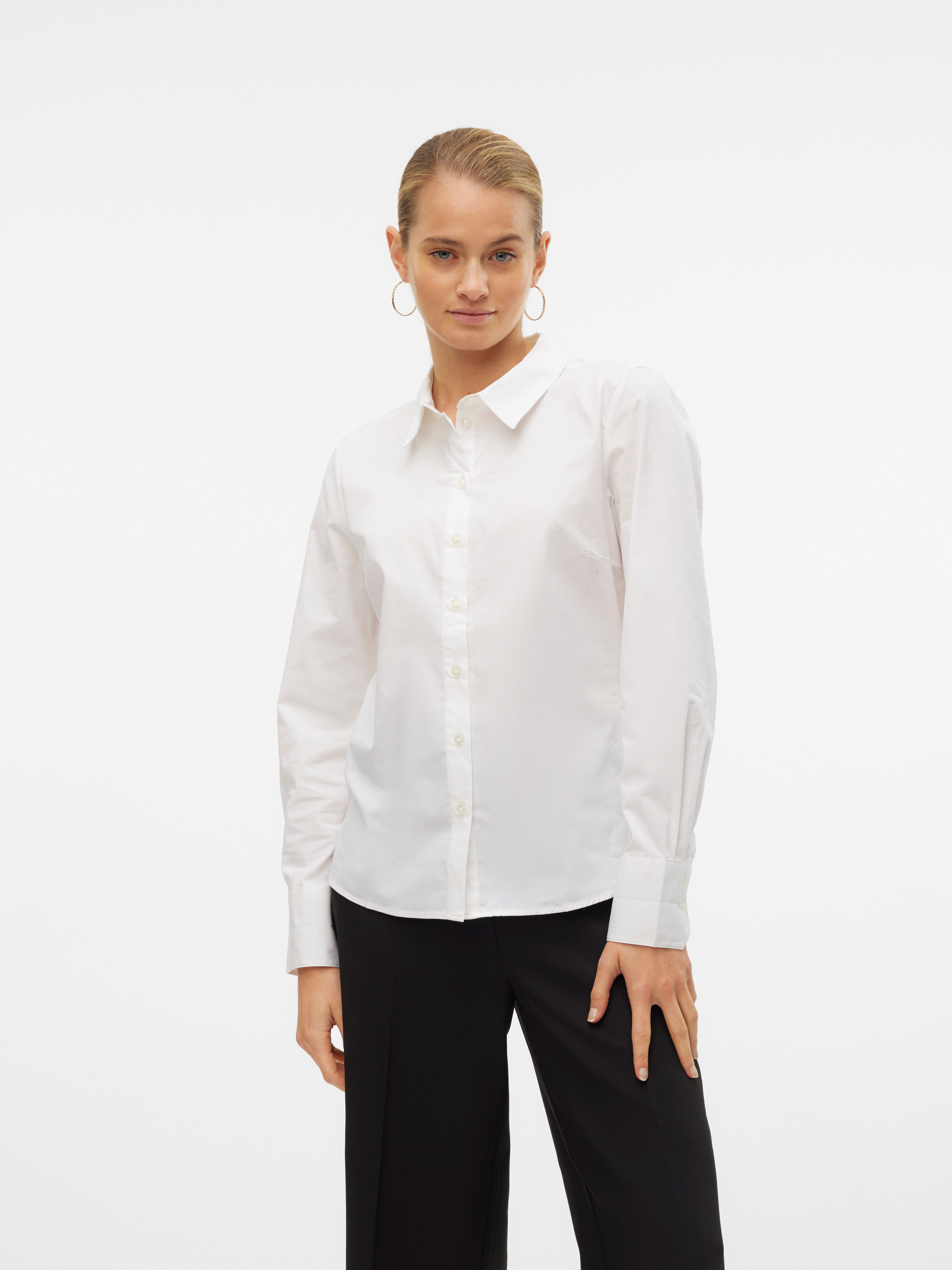 Klassische Bluse VMANNA LS FITTED SHIRT WVN GA NOOS