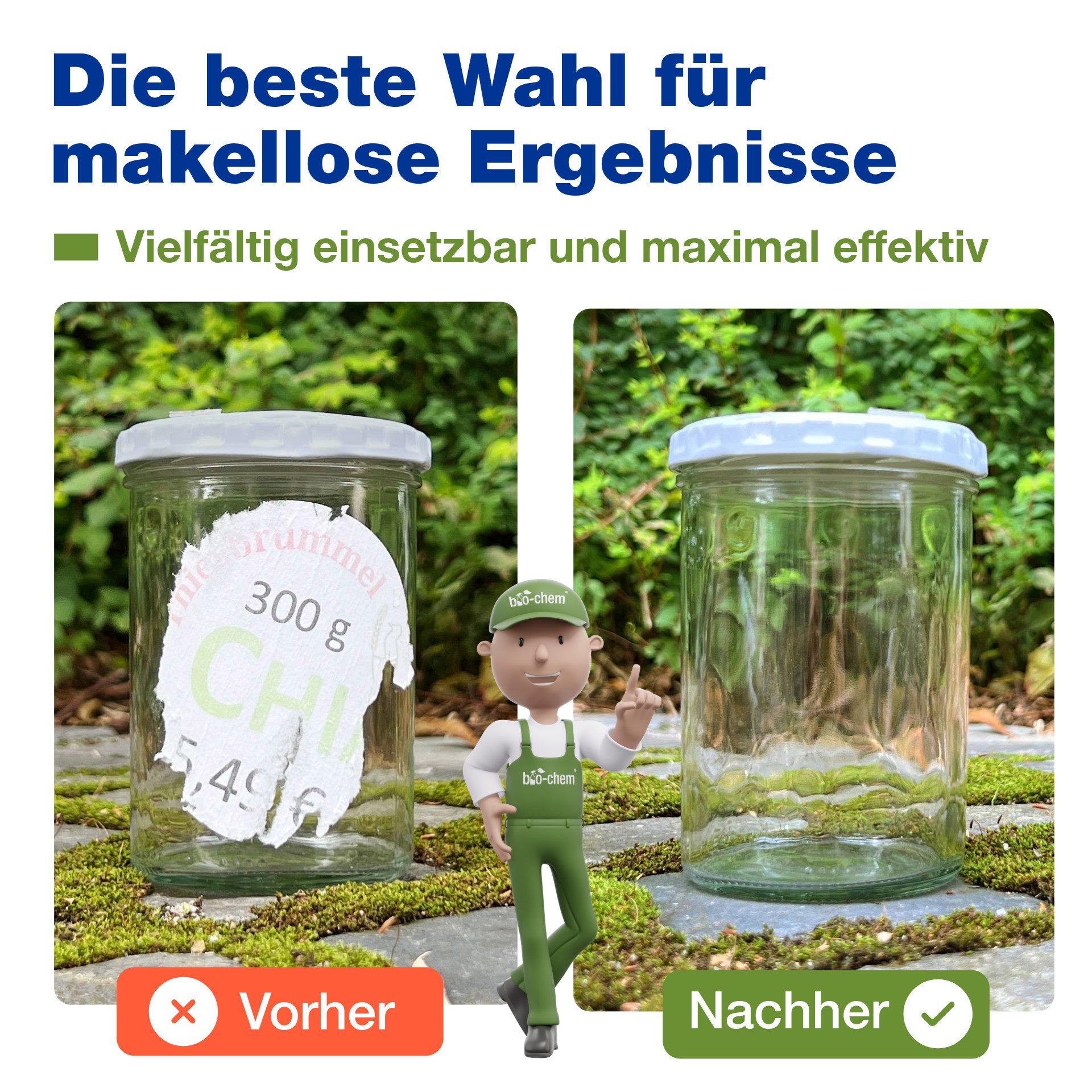bio-chem Klebstoffentferner Etikettenlöser Klebereste einfach entfernen 500 ML Allzweckreiniger (Einzelprodukt, [- Klebstoffentferner 0.5 l + Handschaber gelb Mit Schaber für mühelose Etikettenentfernung)