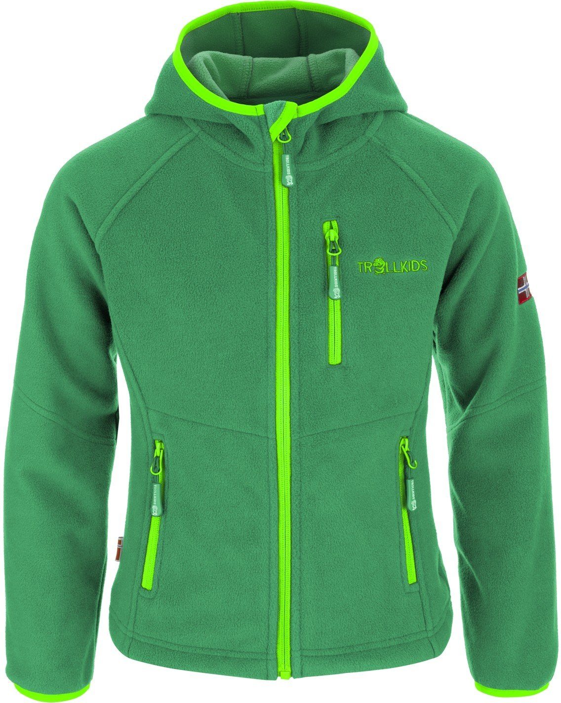 dark Fleecejacke Jacket TROLLKIDS Stavanger green Kids green/light