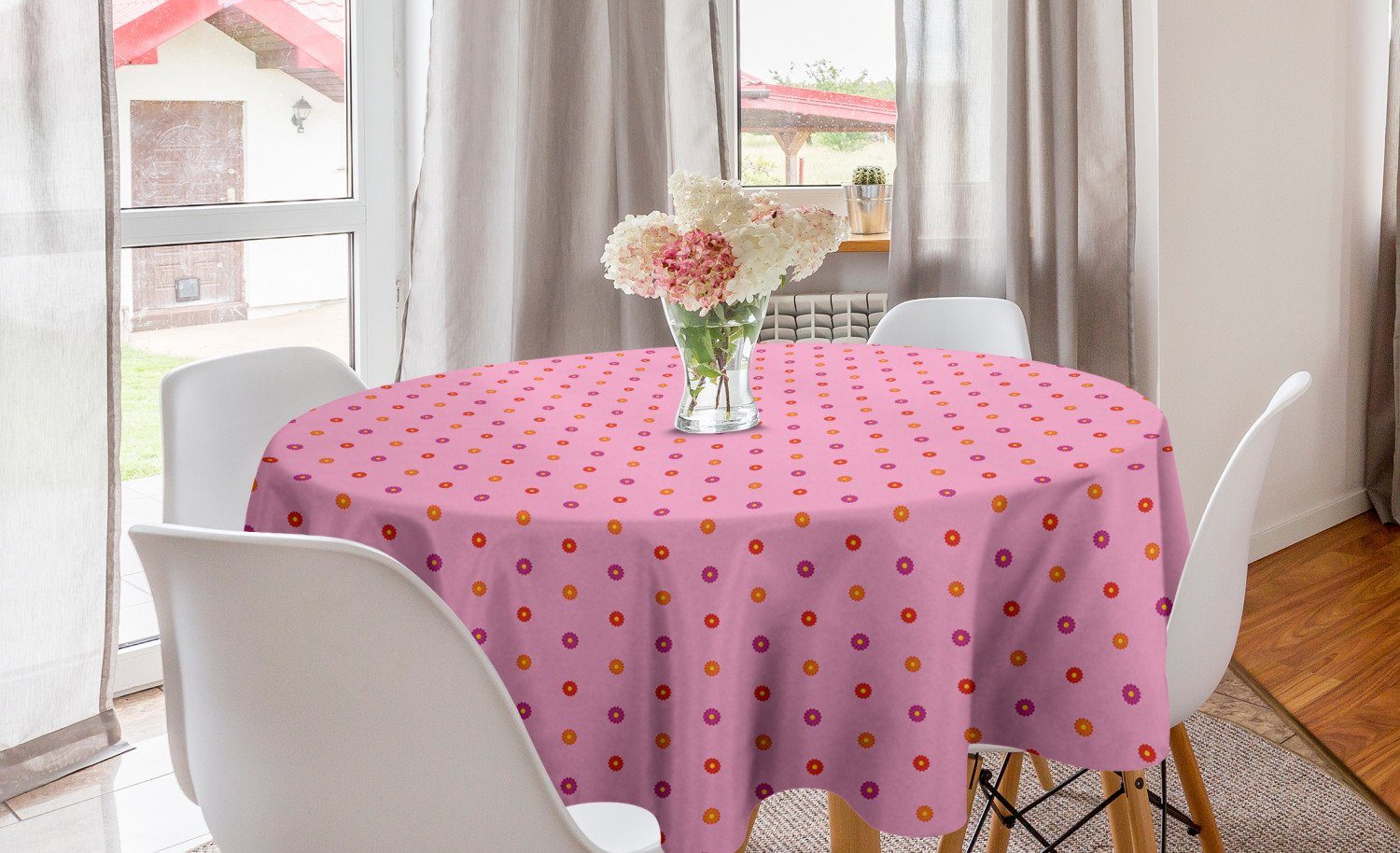 Küche Abakuhaus Dekoration, Kreis Abdeckung Esszimmer für Blumenmotive Bunte Tischdecke Tischdecke Abstrakt