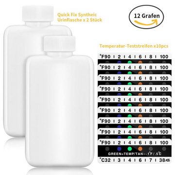 yozhiqu Harnsäure-Teststreifen 12 Stück Urin-Test-Flasche Set, selbstklebende Temperatur-Teststreifen, 1-St., tragbare Reise versteckt Flasche Thermometer Aufkleber