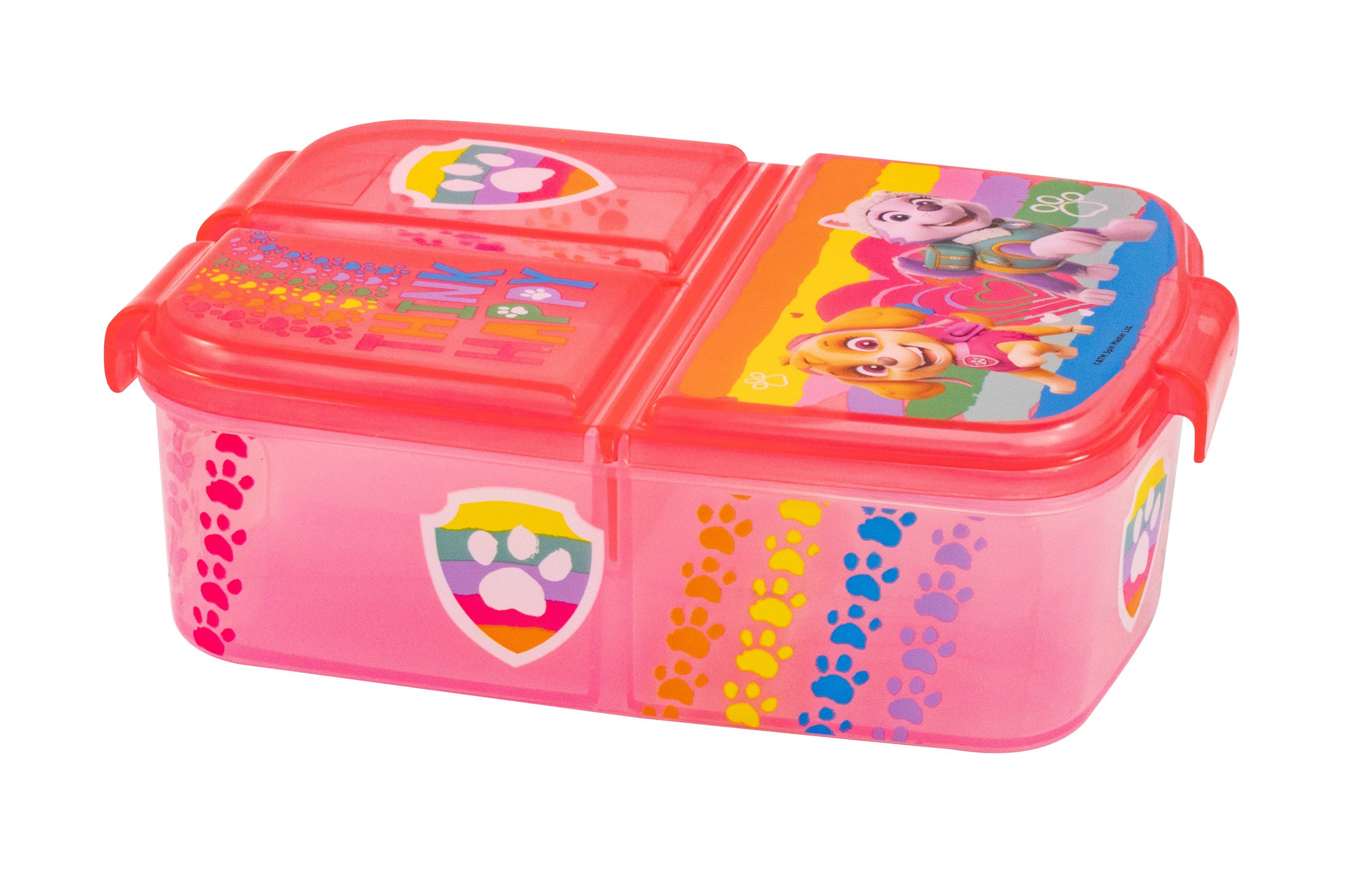 Kunststoff, mit Brotdose, Fächern Kinder), PAW PATROL (für 3 Lunchbox