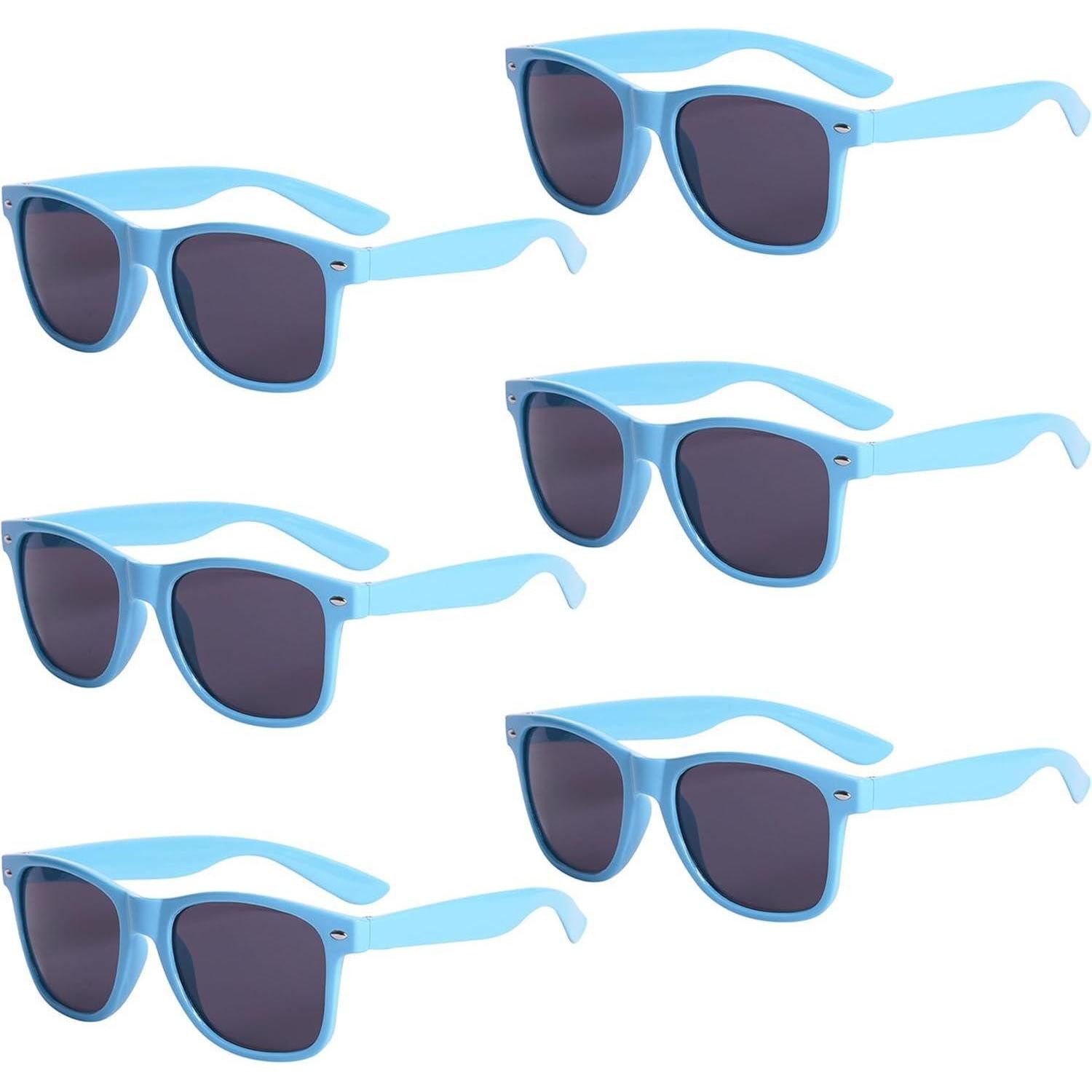 LuxusKollektion Retrosonnenbrille Sonnenbrillen 6er Set bunt neon lustig vintage Herren Blue-dark Lens